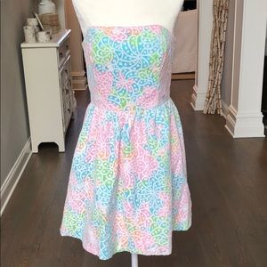 Cute Lilly Pulitzer Strapless Dress- size 2